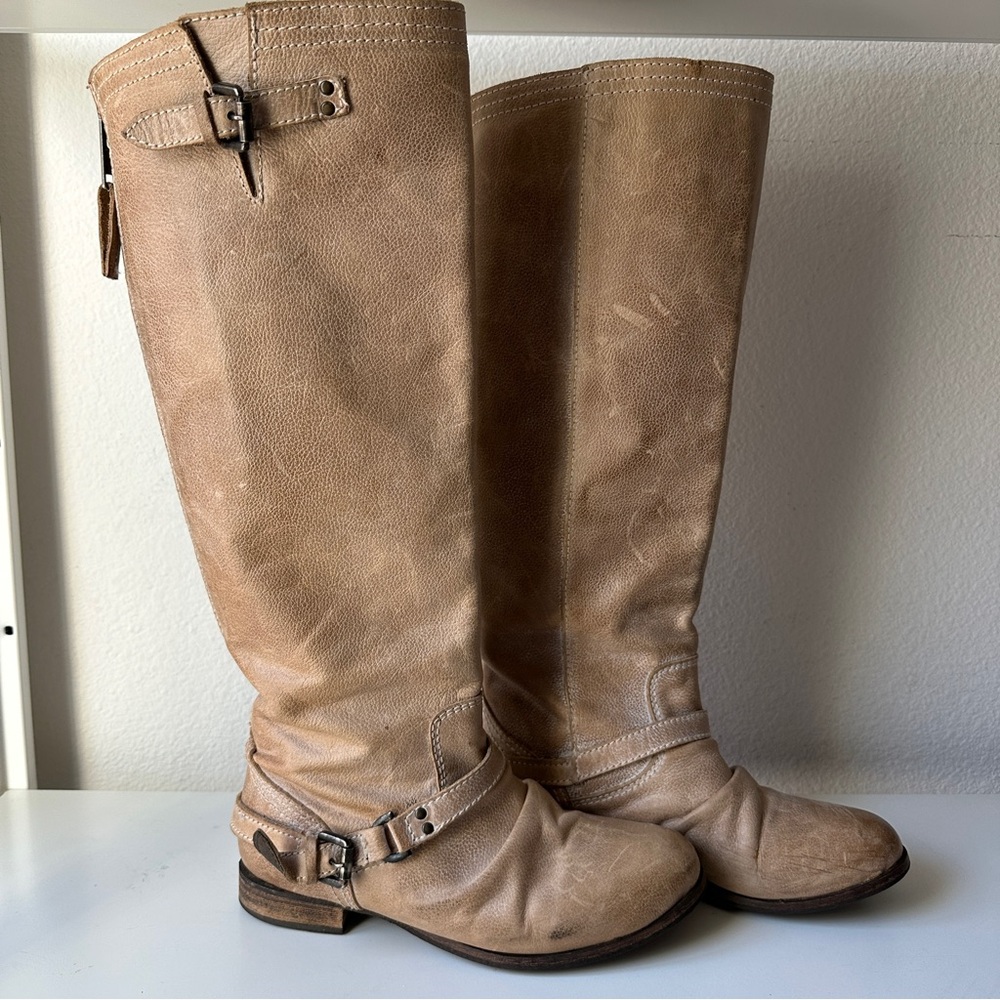Freebird Women’s Tan Knee-High “Roady” Leather Boots Size 7 - Picture 3 of 13